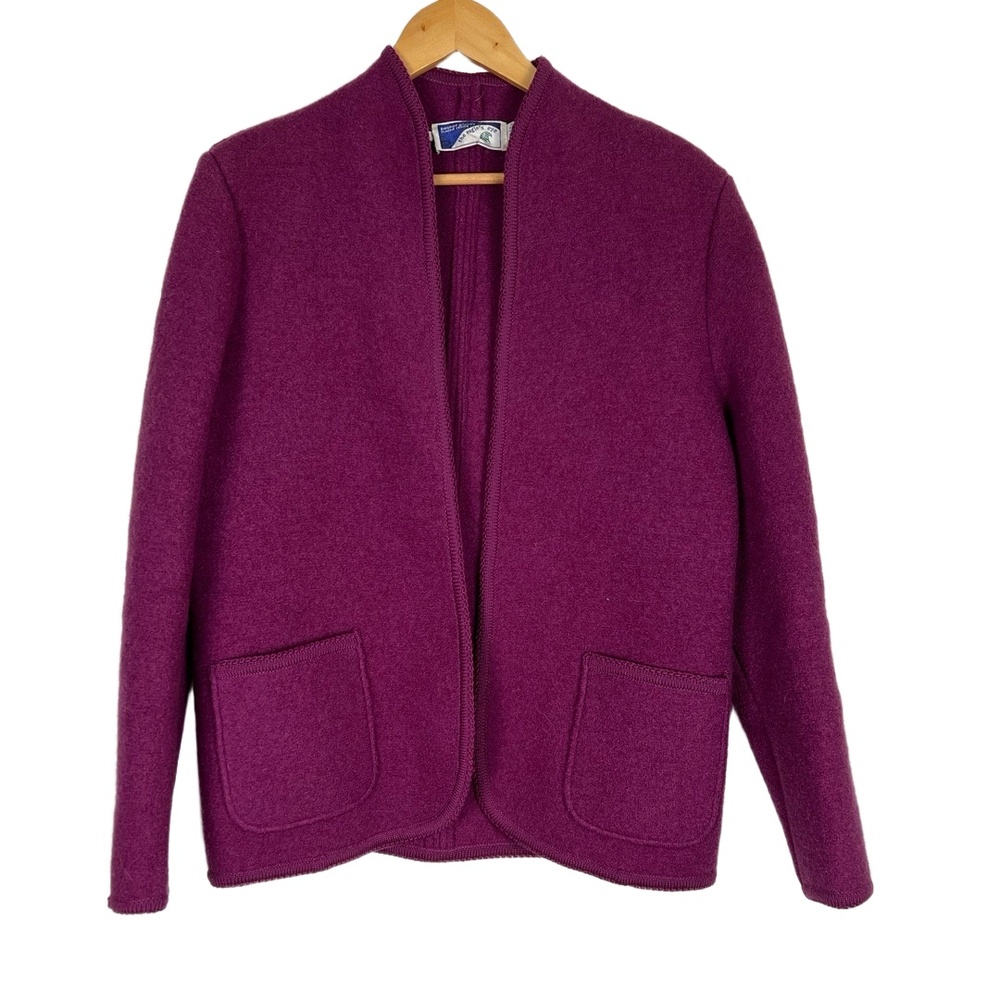 The Eagles Eye Womens Jacket Size 14 Berry Colored Vintage Wool Cozy‎ Coastal